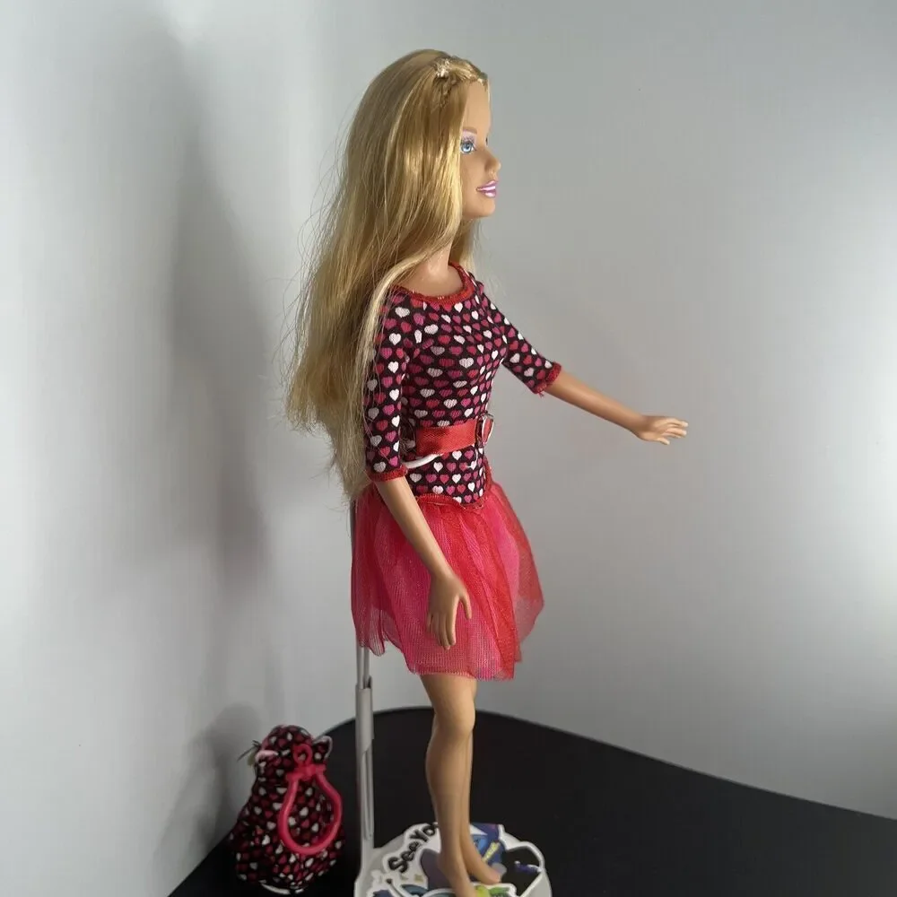 BARBIE XO Valentine Blonde Doll 2007 Valentine’s Day W/ Kitty Cat MO926